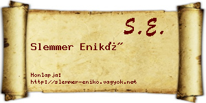 Slemmer Enikő névjegykártya